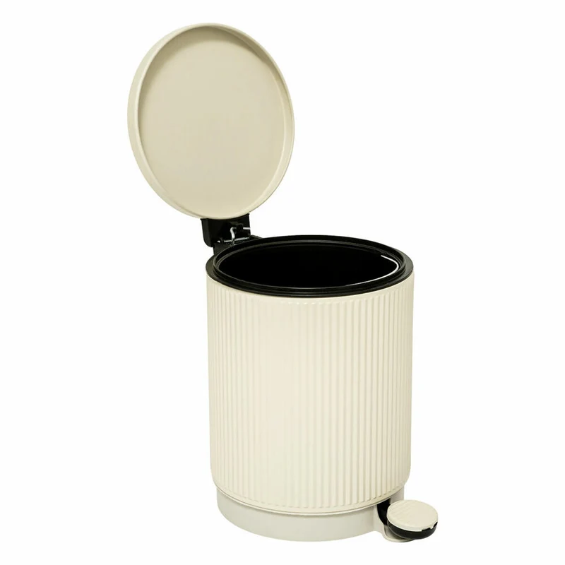 5five Simply Smart Mülleimer Onyx, Pedal-Abfalleimer, Stahl, PP, Beige, 5 L, 200173A