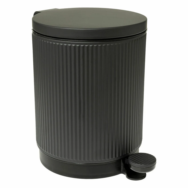 5five Simply Smart Mülleimer Onyx, Pedal-Abfalleimer, Stahl, PP, Schwarz, 5 L, 200173B