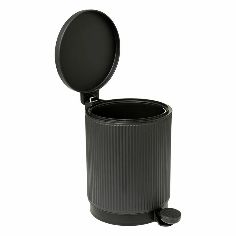 5five Simply Smart Mülleimer Onyx, Pedal-Abfalleimer, Stahl, PP, Schwarz, 5 L, 200173B