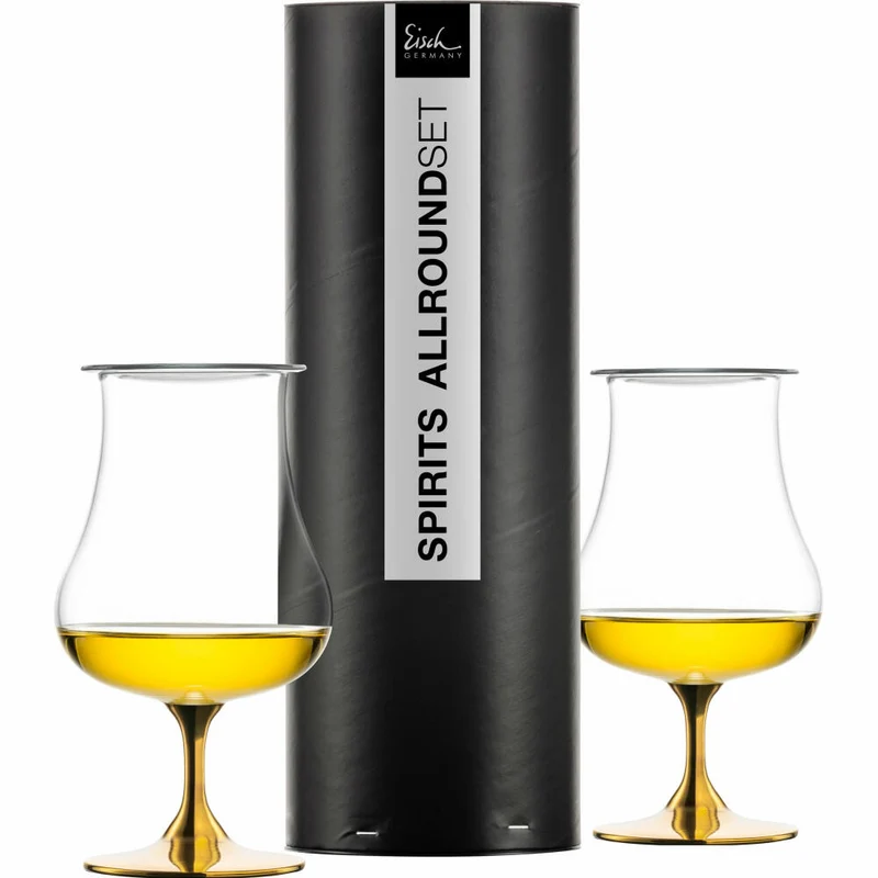 Eisch Universal Spirituosenglas Gentleman, mit Aromadeckel, Cognacglas, Whiskyglas, Gold, 220 ml, 86551214