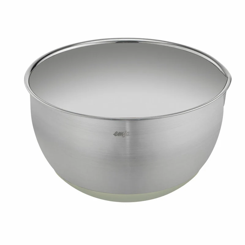 Emsa Rührschüssel Prep & Bake, Edelstahl, Silikon, Grün, Silberfarbren, 20 cm / 3 L, K32720