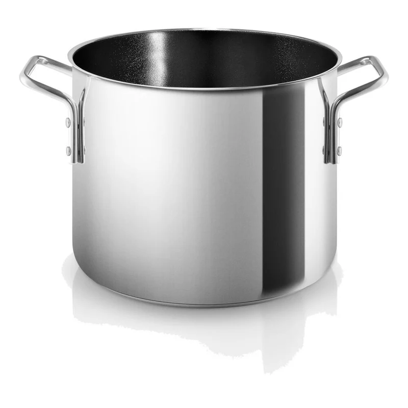 Eva Trio Stainless Steel Topf, Kochtopf, Induktionsgeeignet, Aluminium, Edelstahl, Keramik Beschichtung, Polished Steel, 4.8 L, 312448
