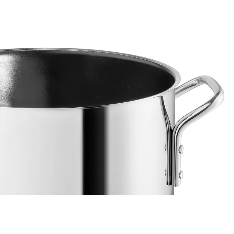 Eva Trio Stainless Steel Topf, Kochtopf, Induktionsgeeignet, Aluminium, Edelstahl, Keramik Beschichtung, Polished Steel, 4.8 L, 312448