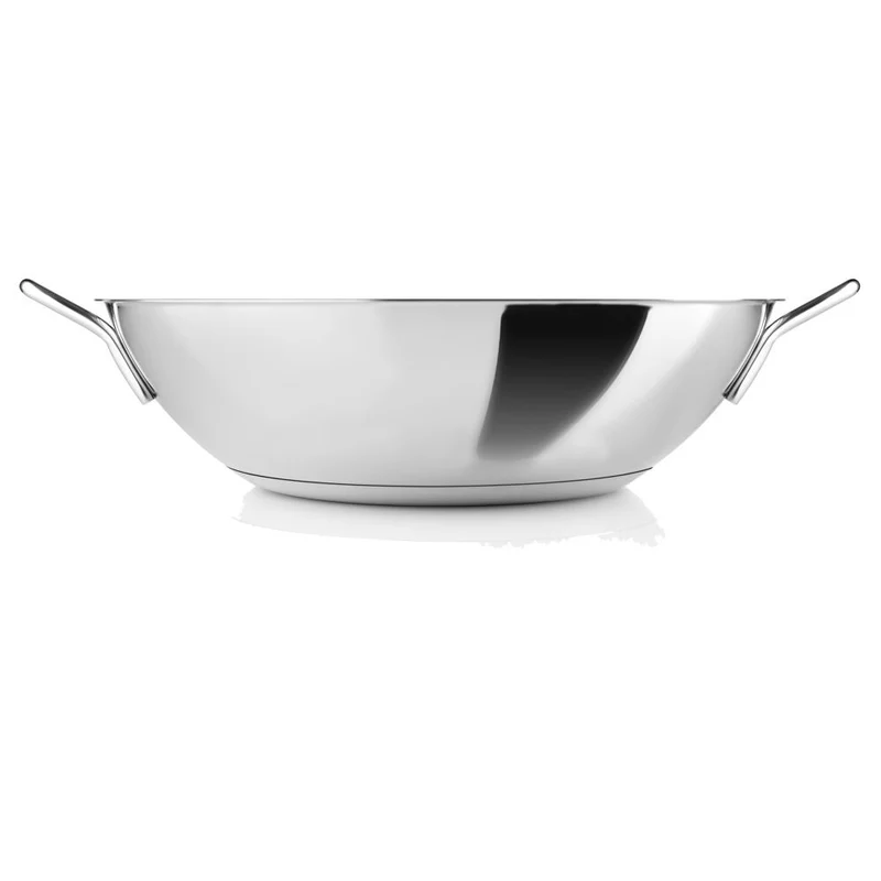 Eva Trio Stainless Steel Wok, Pfanne, Induktionsgeeignet, Aluminium, Edelstahl, Polished Steel, 5 L, 313050