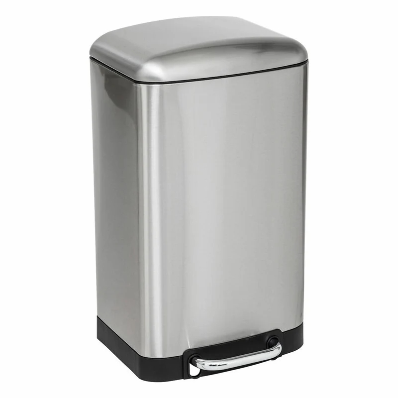 5five Simply Smart Mülleimer Ariane, Pedal-Abfalleimer, Stahl / Kunststoff, Silber, 20 L, 202421