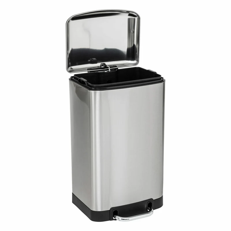 5five Simply Smart Mülleimer Ariane, Pedal-Abfalleimer, Stahl / Kunststoff, Silber, 20 L, 202421