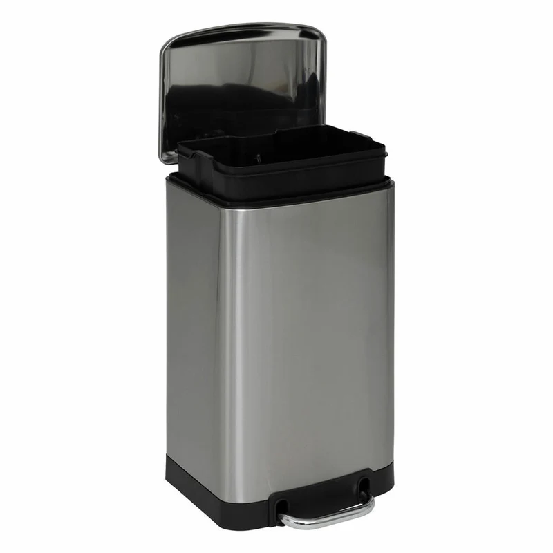 5five Simply Smart Mülleimer Ariane, Pedal-Abfalleimer, Stahl / Kunststoff, Silber, 20 L, 202421