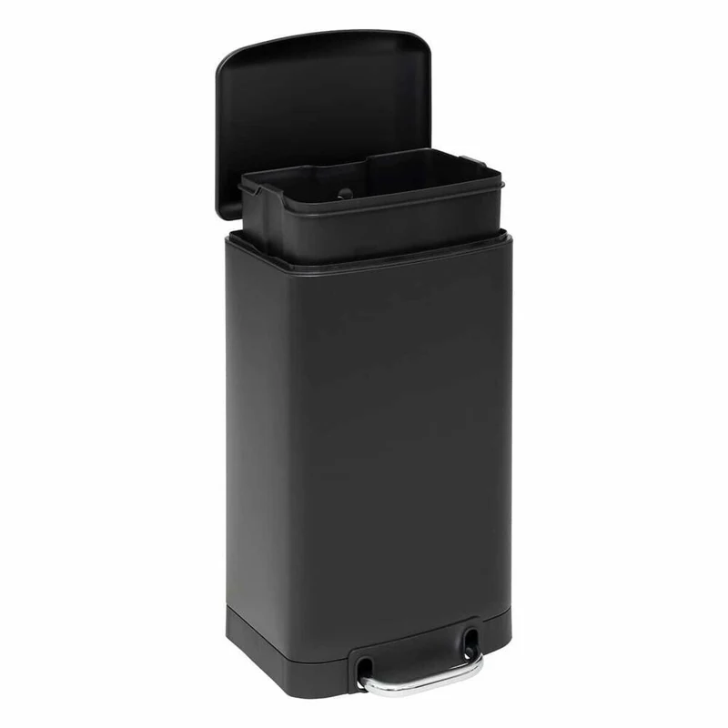 5five Simply Smart Mülleimer Ariane, Pedal-Abfalleimer, Stahl / Kunststoff, Schwarz, 20 L, 202421A