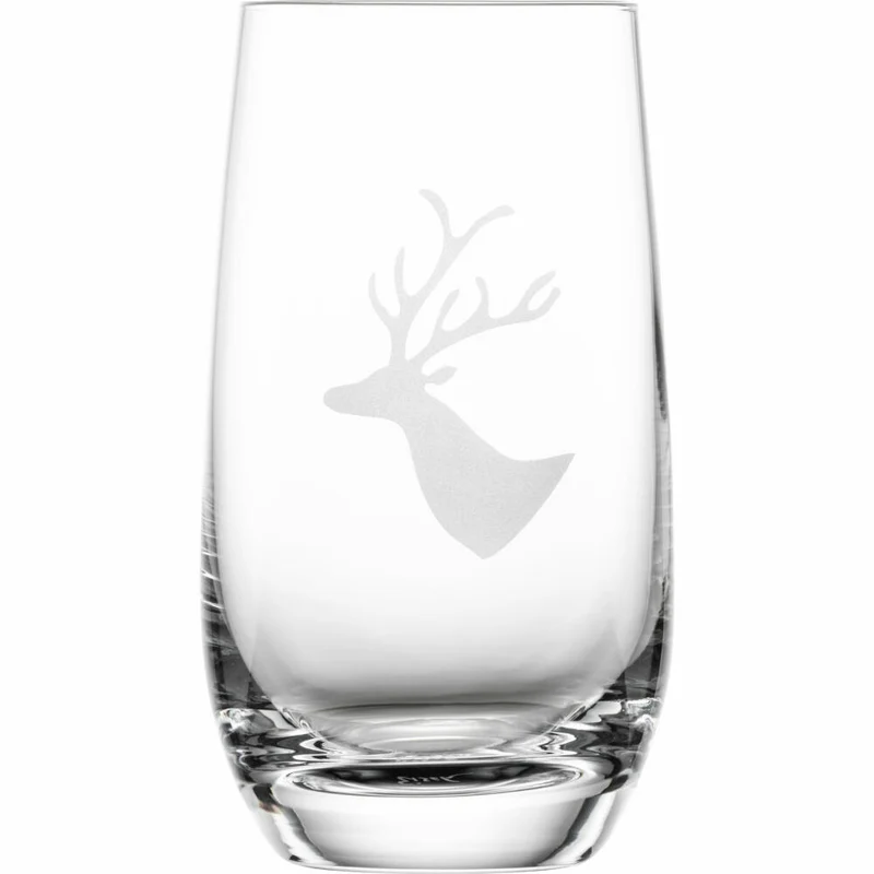 Eisch Becher 2er Set Chalet, Trinkglas, Wasserglas, Kristallglas, Hirschmotiv, 350 ml, 77155091