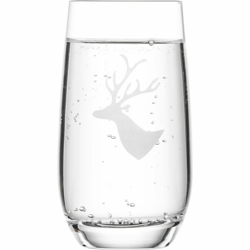 Eisch Becher 2er Set Chalet, Trinkglas, Wasserglas, Kristallglas, Hirschmotiv, 350 ml, 77155091