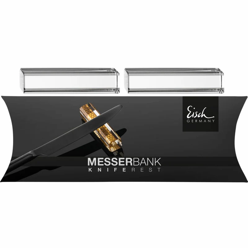 Eisch Messerbänkchen 2er Set, Messerablage, Messerbank, Kristallglas, Transparent, 7 x 1.5 cm, 77286205