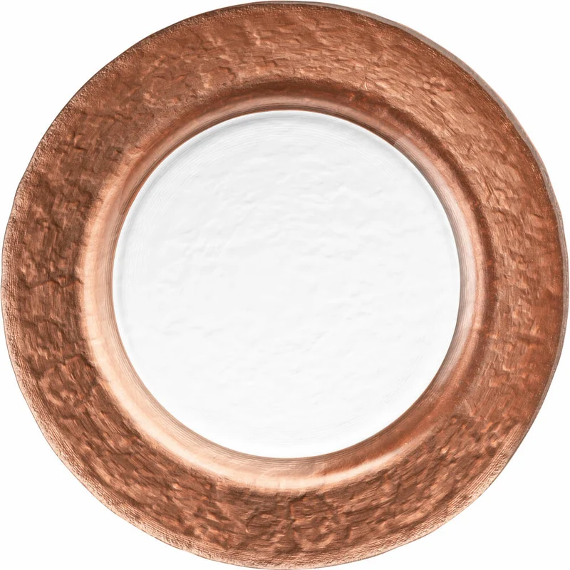 Eisch Teller Kaya Copper, Speiseteller, Servierteller, Dekoteller, Kristallglas, Kupfer, Ø 23 cm, 77351505