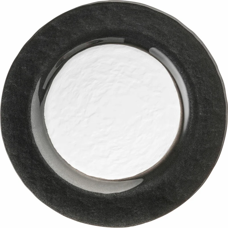 Eisch Teller Kaya Black, Speiseteller, Servierteller, Dekoteller, Kristallglas, Schwarz, Ø 23 cm, 77351506