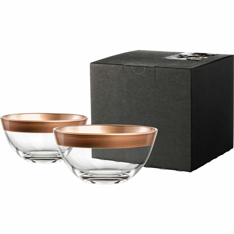 Eisch Schalen Kaya Copper, 2er Set, Dessertschale, Dipschale, Schale, Kristallglas, Kupfer, Ø 14 cm, 77356714