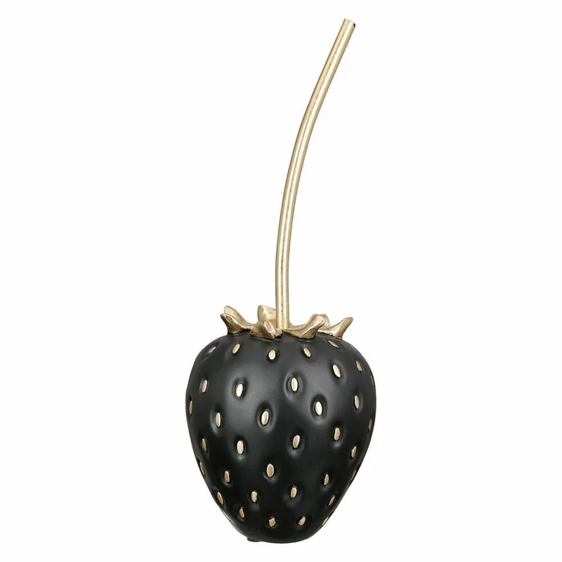 Gilde Erdbeere Frutilla, Dekoration, Dekoobjekt, Skulptur, Poly, Schwarz, H 29 cm, 34486