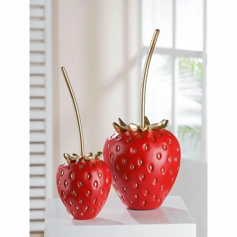 Gilde Erdbeere Frutilla, Dekoration, Dekoobjekt, Skulptur, Poly, Rot, H 29 cm, 34495