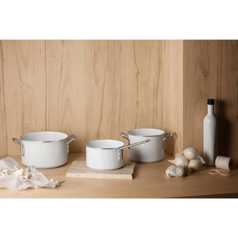Eva Trio White Line Kasserolle, Kochtopf, Induktionsgeeignet, Aluminium, Edelstahl, Keramik Beschichtung, White, 1.8 L, 266618