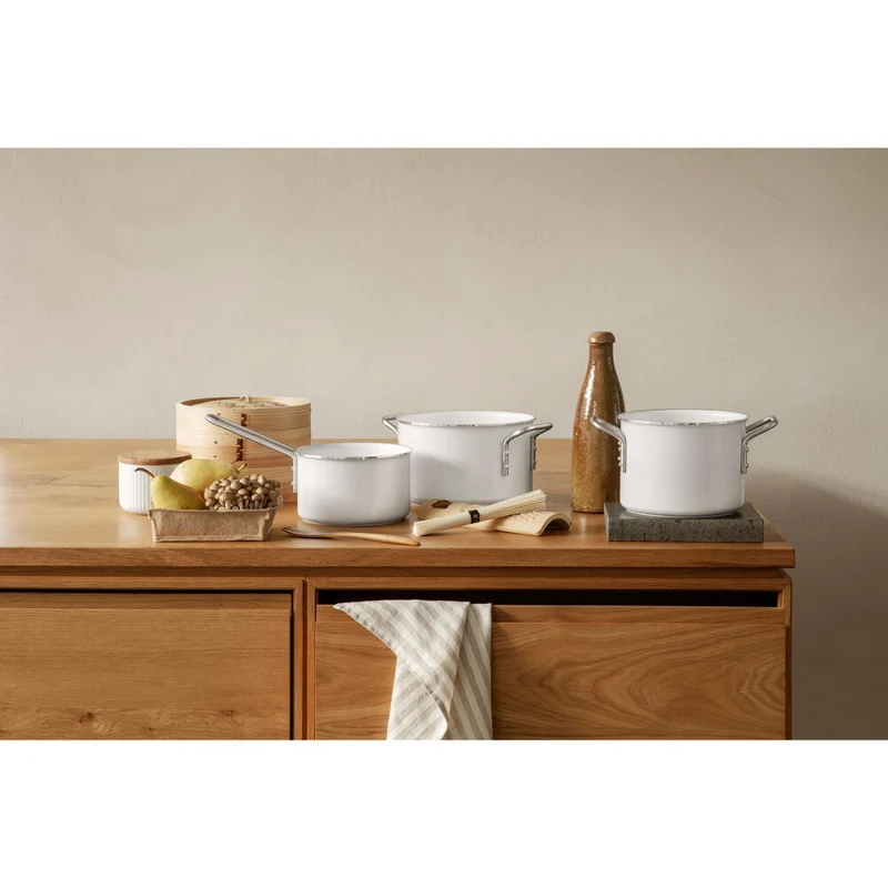 Eva Trio White Line Topf, Kochtopf, Aluminium, Edelstahl, Keramik Beschichtung, White, 3.8 L, 266638