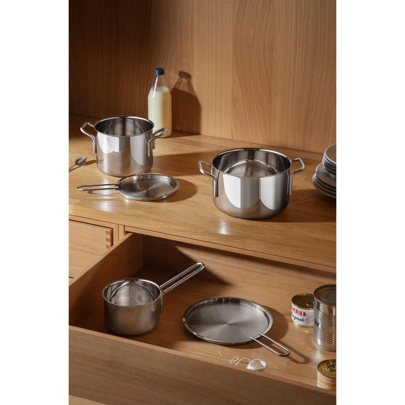 Eva Trio Stainless Steel Kasserolle, Kochtopf, Induktionsgeeignet, Aluminium, Edelstahl, Polished Steel, 1.1 L, 302411