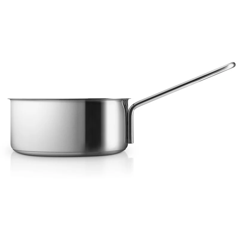 Eva Trio Stainless Steel Stielkasserolle, Kochtopf, Induktionsgeeignet, Aluminium, Edelstahl, Polished Steel, 1.3 L, 302413