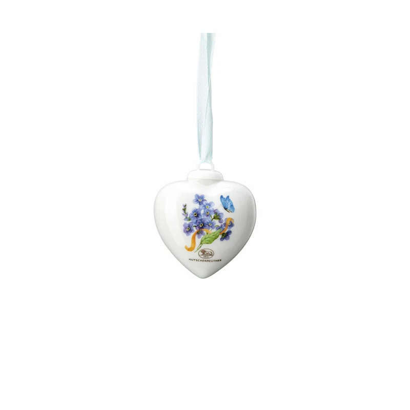 Hutschenreuther Deko-Mini-Herz Frühlingsgrüße - Vergissmeinnicht, Porzellan, Mehrfarbig, 5.4 cm, 02256-727122-27840