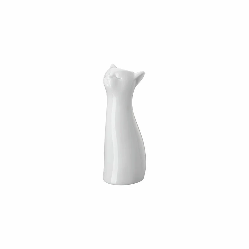 Hutschenreuther Katzen-Vase, Dekovase, Porzellan, Weiß, 14 cm, 02490-800001-26014