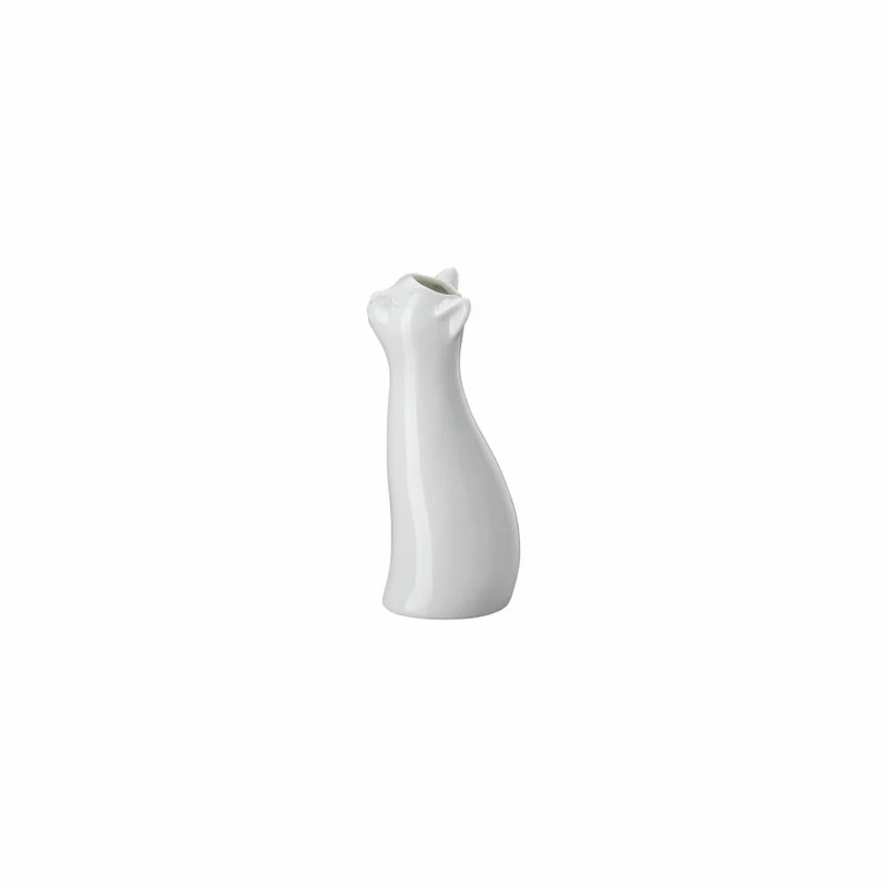 Hutschenreuther Katzen-Vase, Dekovase, Porzellan, Weiß, 14 cm, 02490-800001-26014
