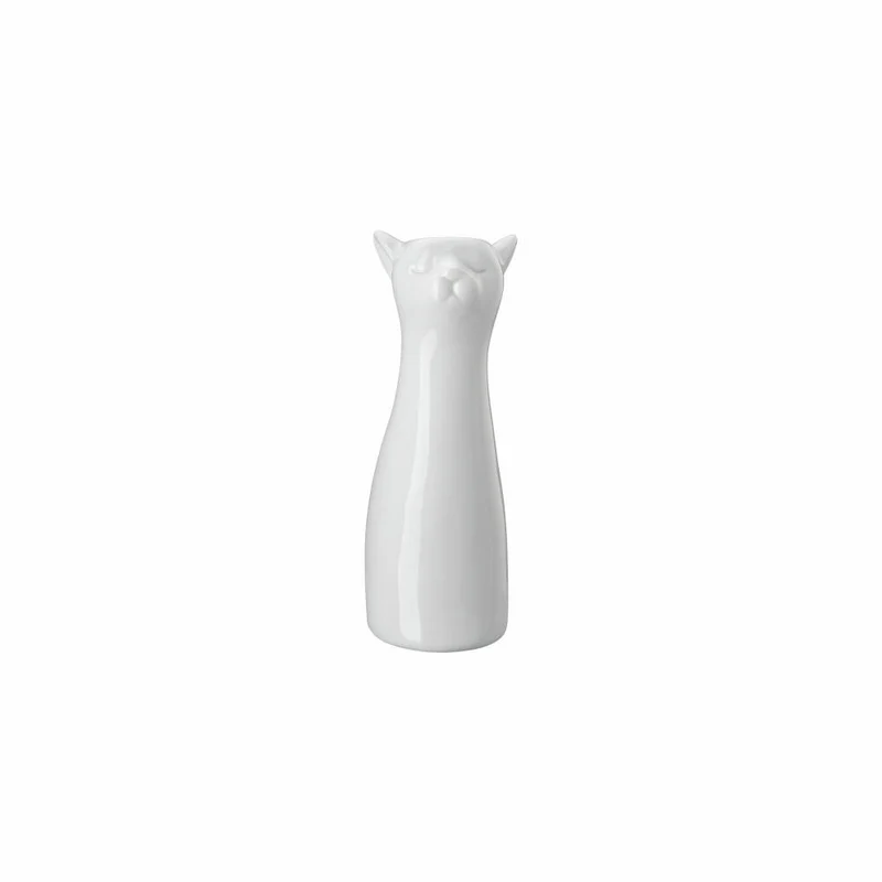 Hutschenreuther Katzen-Vase, Dekovase, Porzellan, Weiß, 14 cm, 02490-800001-26014