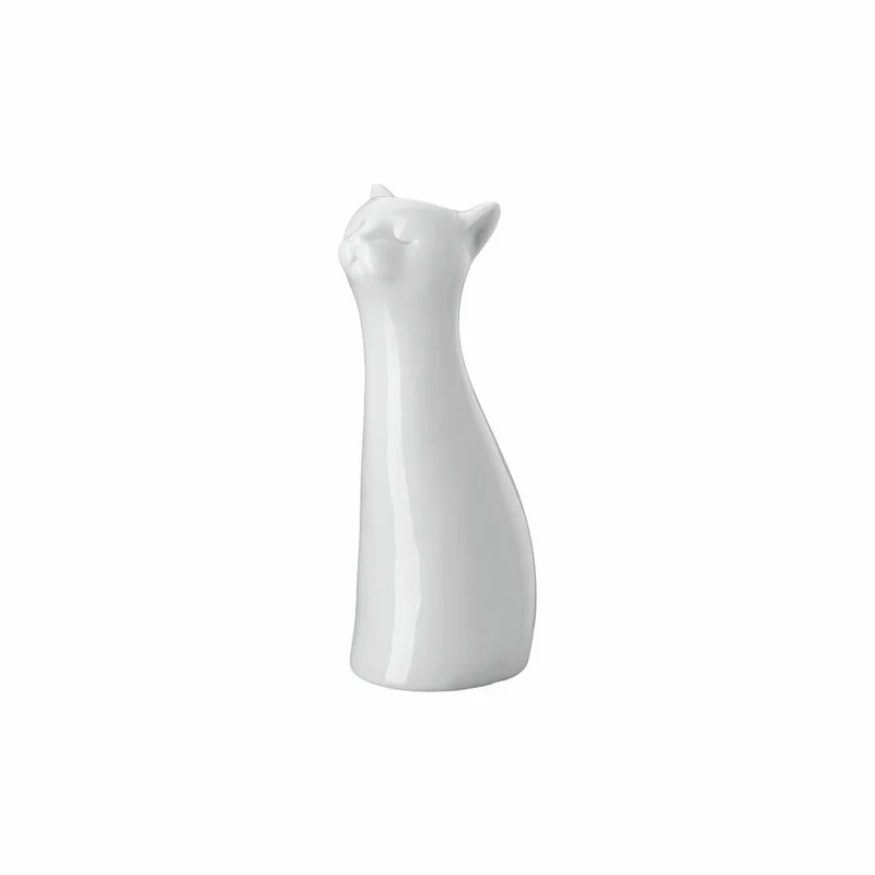Hutschenreuther Katzen-Vase, Dekovase, Porzellan, Weiß, 20 cm, 02490-800001-26020