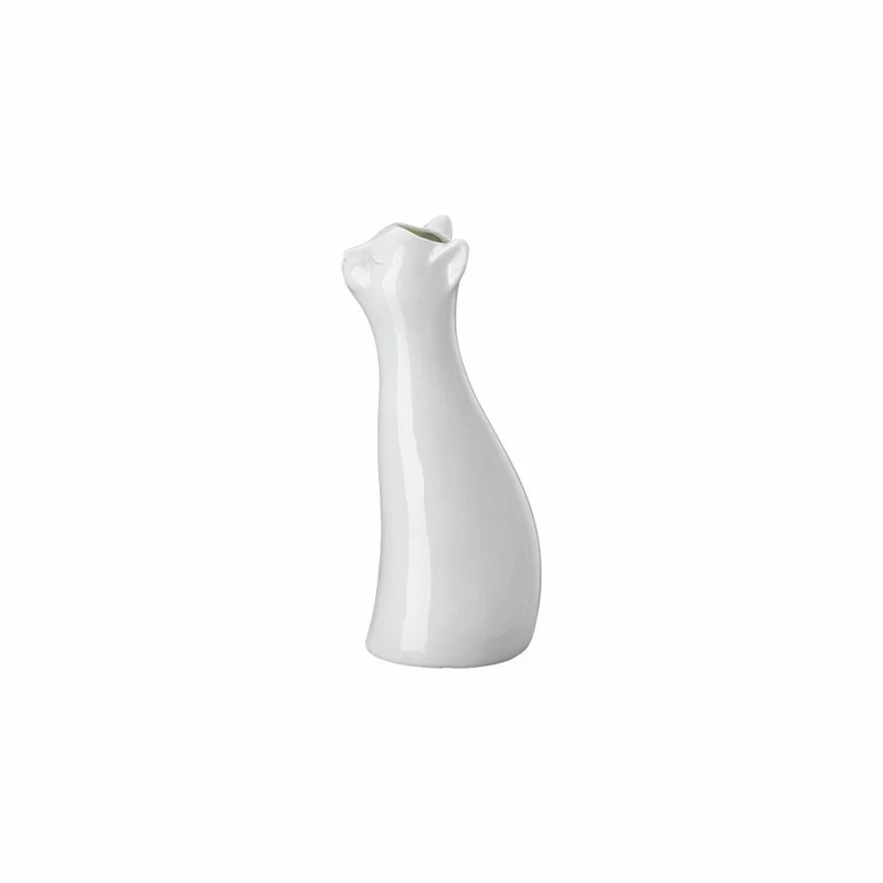 Hutschenreuther Katzen-Vase, Dekovase, Porzellan, Weiß, 20 cm, 02490-800001-26020