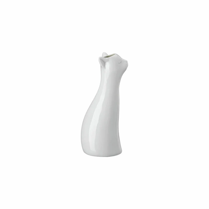 Hutschenreuther Katzen-Vase, Dekovase, Porzellan, Weiß, 20 cm, 02490-800001-26020