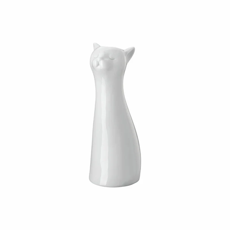 Hutschenreuther Katzen-Vase, Dekovase, Porzellan, Weiß, 20 cm, 02490-800001-26020