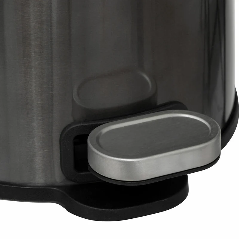 5five Simply Smart Mülleimer Delta, Pedal-Abfalleimer, Stahl, Kunststoff, Schwarz, 6 L, 202467
