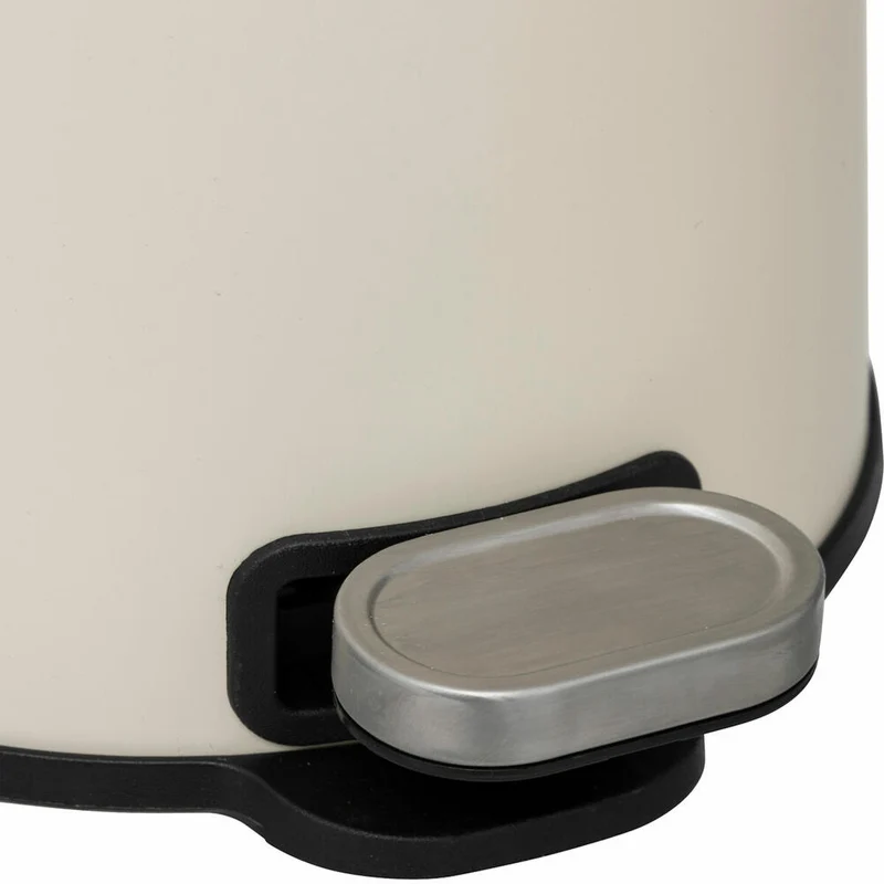 5five Simply Smart Mülleimer Delta, Pedal-Abfalleimer, Stahl, Kunststoff, Beige, 6 L, 202467I