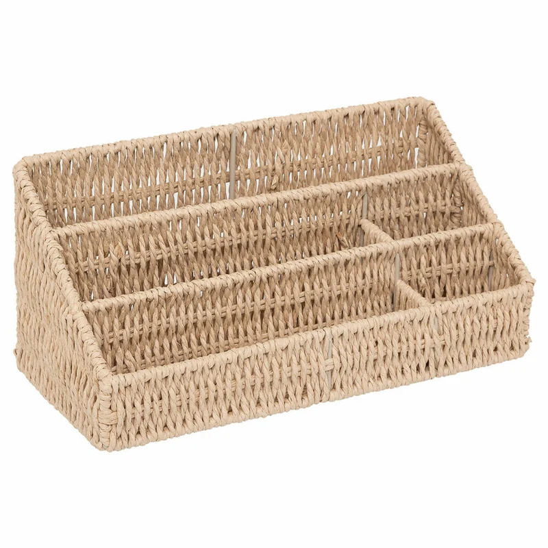 5five Simply Smart Organizer Kord, mit Fächern, Schreibtischablage, Schreibtisch Organizer, Papier, Beige, 203147