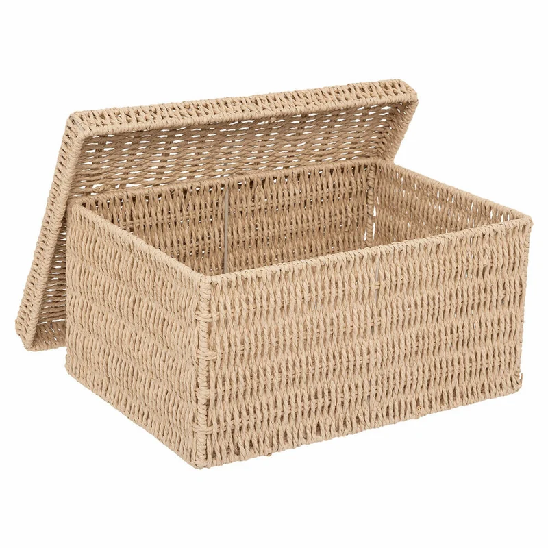 5five Simply Smart Aufbewahrungsboxen Kord, 2er Set, Dokumentenbox, Aufbewahrungskorb, Papier, Beige, 203148