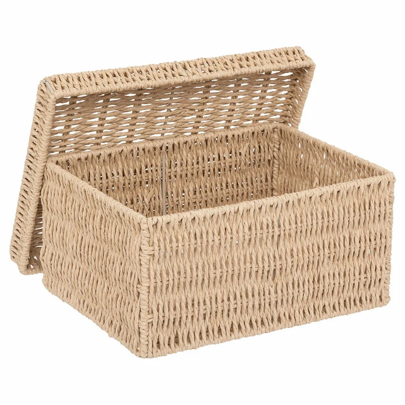 5five Simply Smart Aufbewahrungsboxen Kord, 2er Set, Dokumentenbox, Aufbewahrungskorb, Papier, Beige, 203148
