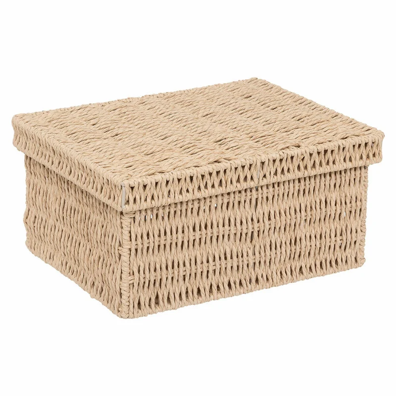 5five Simply Smart Aufbewahrungsboxen Kord, 2er Set, Dokumentenbox, Aufbewahrungskorb, Papier, Beige, 203148