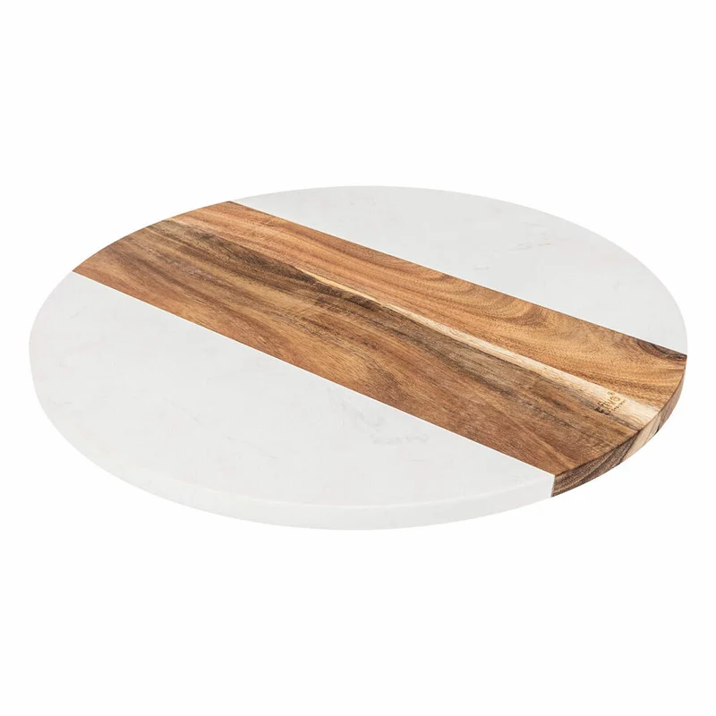 5five Simply Smart Drehteller Acacia, Drehplatte, Servierteller, Akazie, Marmor, 34.9 cm, 204642