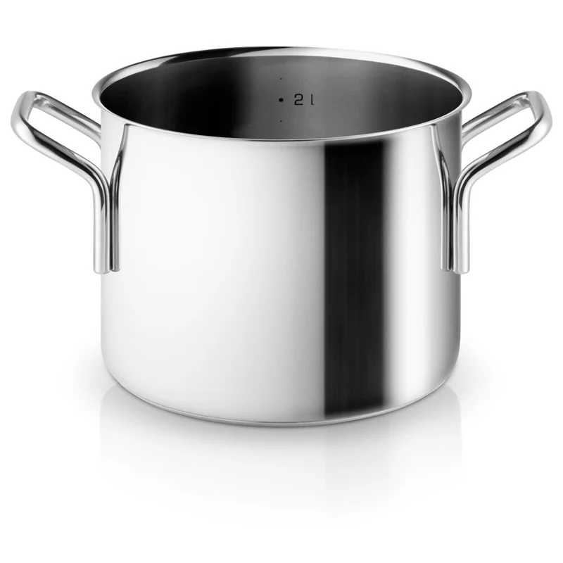 Eva Trio Stainless Steel Topf, Kochtopf, Induktionsgeeignet, Aluminium, Edelstahl, Polished Steel, 2.2 L, 302422
