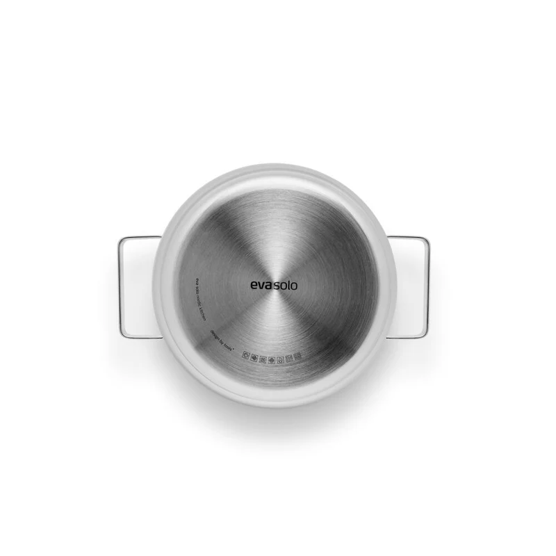 Eva Trio Stainless Steel Topf, Kochtopf, Induktionsgeeignet, Aluminium, Edelstahl, Polished Steel, 2.2 L, 302422