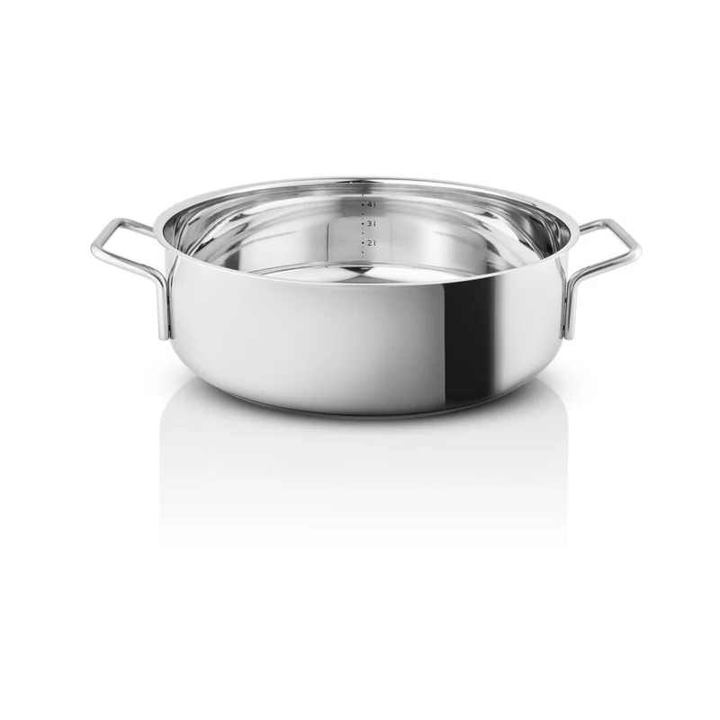 Eva Trio Stainless Steel Sauteuse, Kochtopf, Induktionsgeeignet, Aluminium, Edelstahl, Polished Steel, 28 cm, 302429