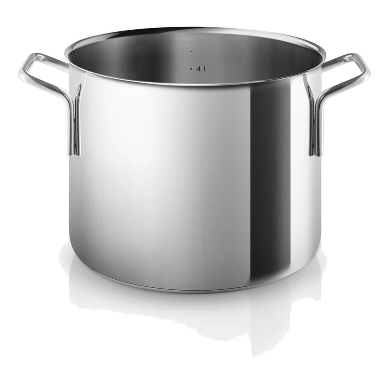 Eva Trio Stainless Steel Topf, Kochtopf, Induktionsgeeignet, Aluminium, Edelstahl, Polished Steel, 4.8 L, 302448