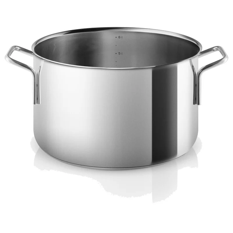 Eva Trio Stainless Steel Topf, Kochtopf, Induktionsgeeignet, Aluminium, Edelstahl, Polished Steel, 6.5 L, 302465