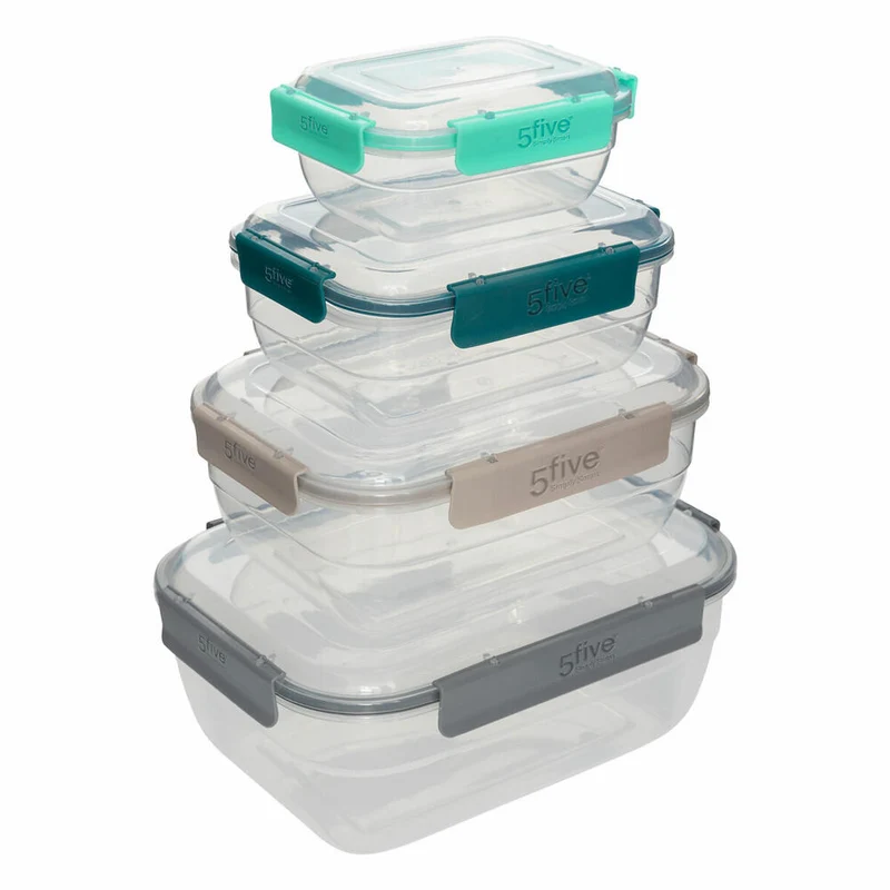 5five Simply Smart Dose Klic, 4-tlg., Rechteckig, Vorratsdose, Frischhaltedose, Kunststoff, 203038