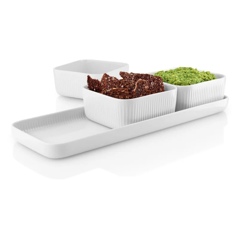 Eva Trio Legio Nova Tapas-Set, Speiseplatte, Servierplatte, Porzellan, Weiß, 981052