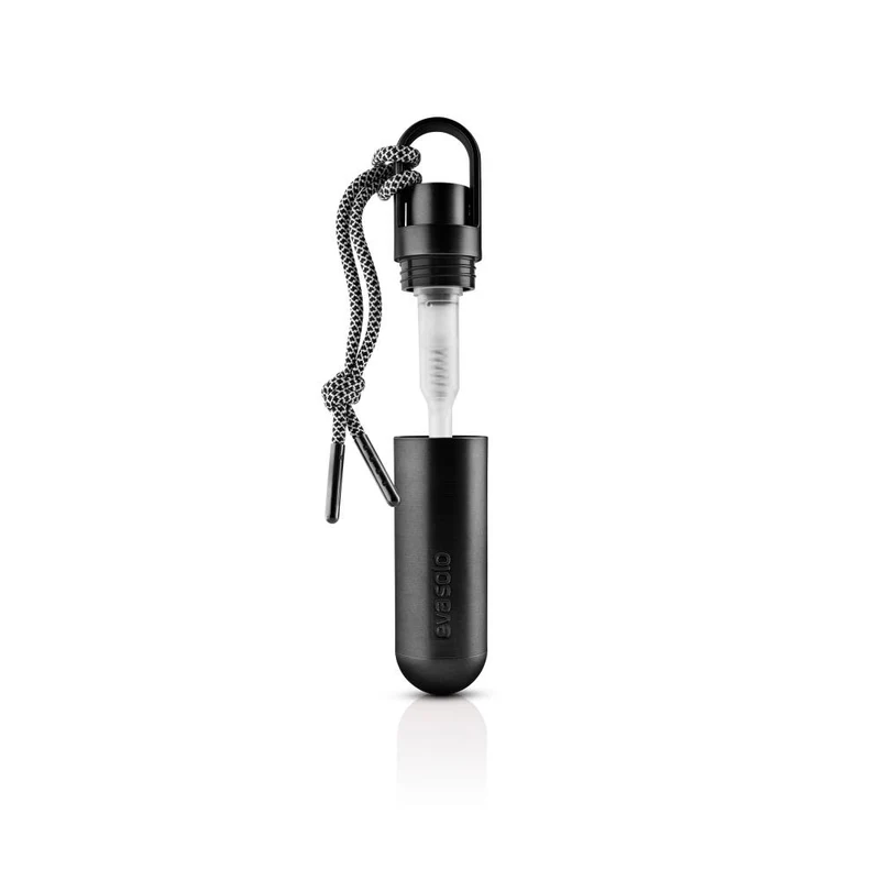 Eva Solo Minidispenser für Handdesinfektionsgel, Spender, Schlüsselanhänger, Kordel, Kunststoff, Black, 17 ml, 567900