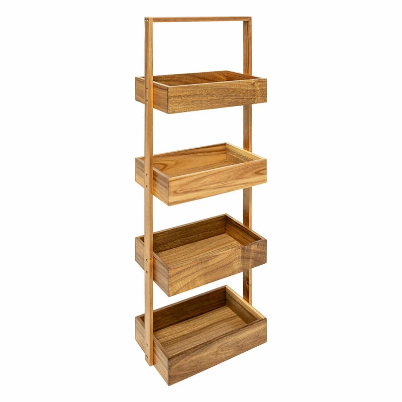 5five Simply Smart Regal Acacia, mit 4 Ebenen, Standregal, Akazienholz / MDF, Braun, H 88 cm, 204902