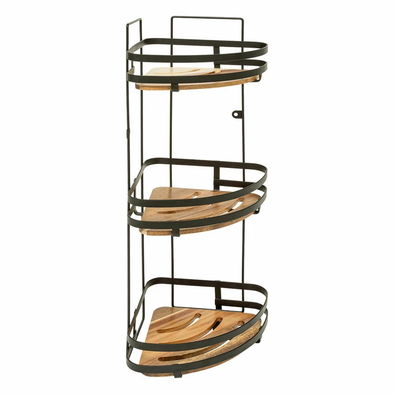 5five Simply Smart Winkelregal Blackacia, Eckregal, Duschregal, Badregal, Akazienholz / Stahl, H 55 cm, 204906