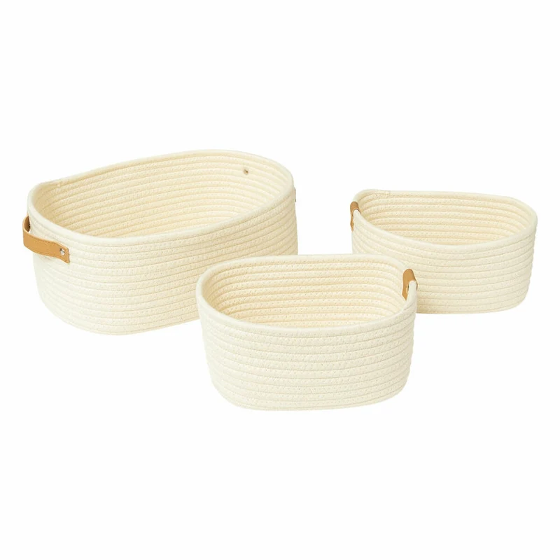 5five Simply Smart Körbe, 3-tlg., Aufbewahrungskorb, Korb, Polyester, Beige, 204911A